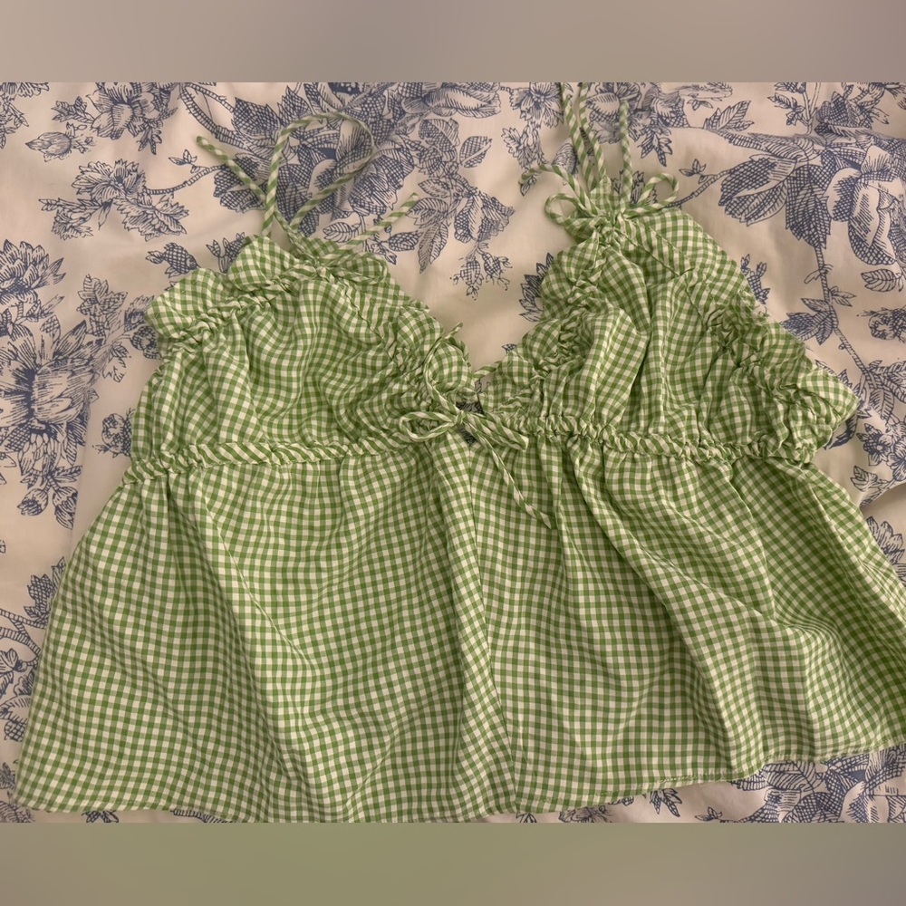 Altar'd State Green Gingham Camisole